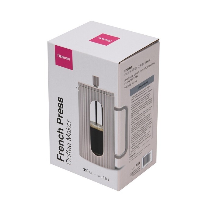 Заварювальний чайник Fissman з поршнем 350 мл скляна колба (9144)