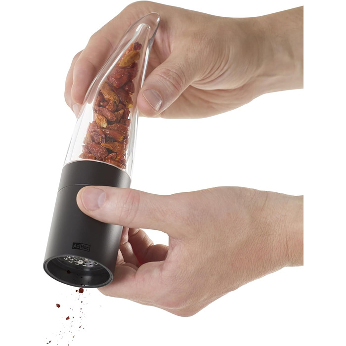 С начинкой из перца чили Резак чили с оригинальным режущим блоком Резак для специй в элегантной подарочной упаковке Матовая нержавеющая сталь (чили мельница черная)