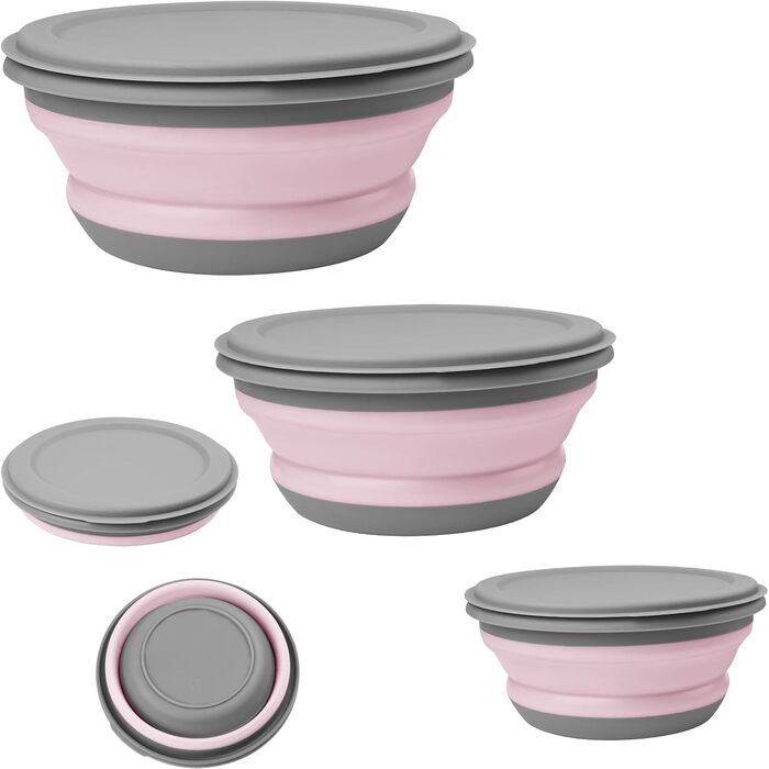 Складана миска 3 шт рожевий flintronic