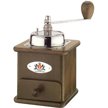 Ручна кавомолка Zassenhaus BRASILIA Темний морений бук 12 x 12,5 x 20 см для помелу кавових зерен Плавне регулювання помелу з оригінальною шліфувальною машиною Zassenhaus