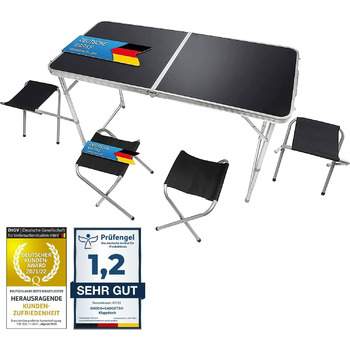 Стіл та стільці для кемпінгу чорний GOODS+GADGETS