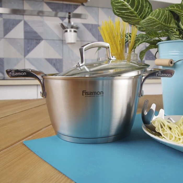 Каструля Fissman MILLENIUM 16x9 см / 1,5л зі скляною кришкою (5361)