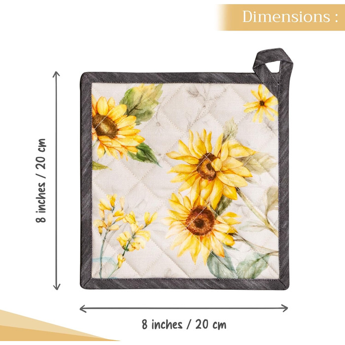 Рукавички для духовки Maison d&39 Hermine, підставки для каструль, 100 бавовна, термостійкі кухонні рукавички, рукавички для духовки (19 см x 33 см) та підставки для каструль (20 см x 20 см) для приготування їжі, Morzine - Рукавички для духовки на День по