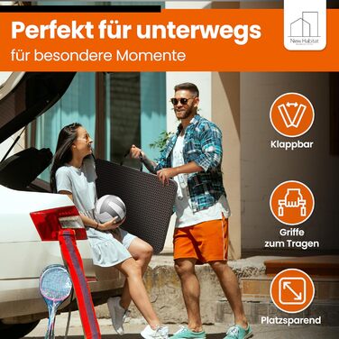 Складаний стіл для кемпінгу 180 х 75 см чорний NewHabitat