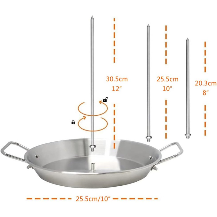 Вертикальний шампур для барбекюз 3 знімними шампурами TTAMG