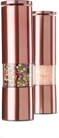 Набір млинків для спецій Echtwerk з 2 предметів, млинок для солі та перцю з високоякісної нержавіючої сталі з керамічним млином з ABS-пластику, ручний, для перцю, солі та чилі, (мідне виконання)