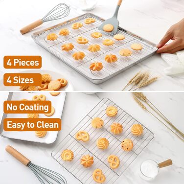 Решетка для гриля из нержавеющей стали для выпечки, жарки, приготовления пищи, 4 шт Herogo