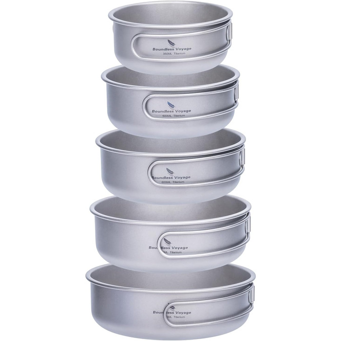 Портативний кухонний набір посуду сковорідки 350 мл 500 мл 600 мл 700 мл 800 мл. 5 шт. iBasingo