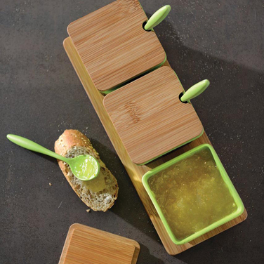 Набір банок на бамбуковій підставці CookCo, 10 шт.