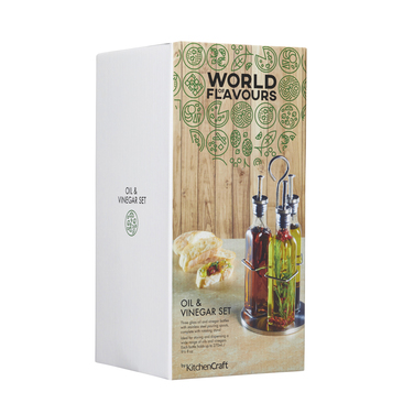 Набор для масла и уксуса на подставке Kitchen Craft WORLD OF FLAVOURS, 270 мл, 4 пр.