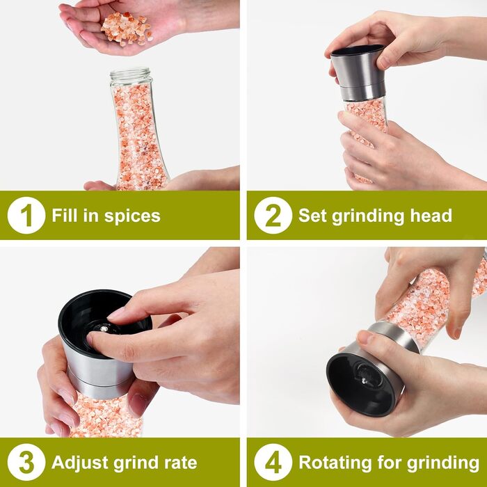 Набір з 2 млинів для солі та перцю 200 мл Gucass