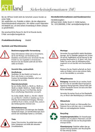 Скляна картина цільна 60 x 30 см ARTLAND