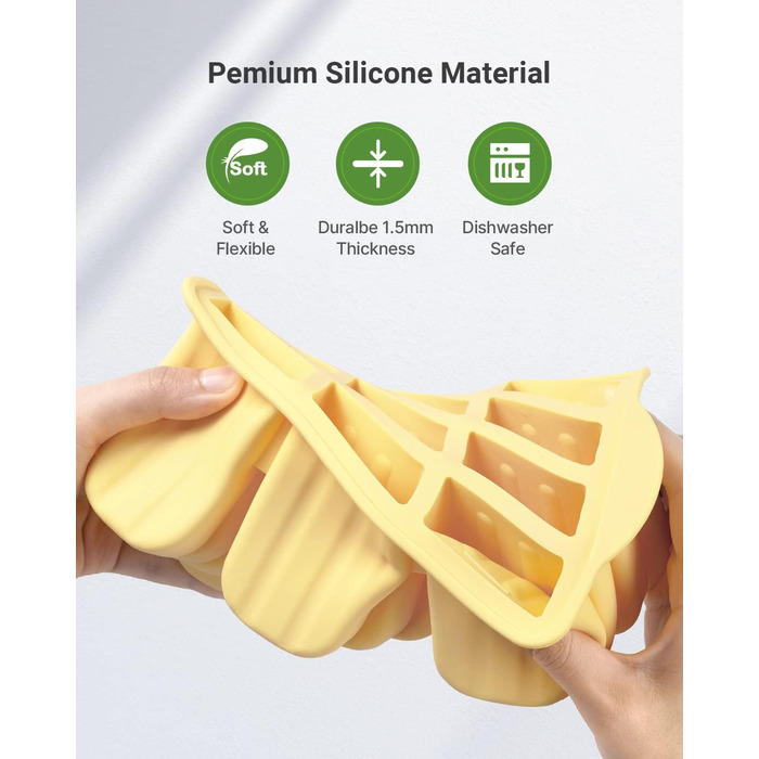 Силіконові форми для морозива, MEETRUE 12 форм для морозива. Силіконові форми для морозива. Багаторазові форми для морозива. Легкорозбірні форми для приготування морозива без бісфенолу А для дітей і дорослих. Форми для морозива.