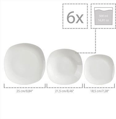 Обідній сервіз на 6 персон, 30 предметів, білий Bilgola Sänger