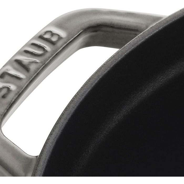 Чавунна жаровня/кокотниця STAUB, кругла, 8,35 л, функція Ароматичний дощ для оптимального зволоження, для всіх типів плит, в т.ч. індукційних та духових, (графітовий сірий, 18 см)