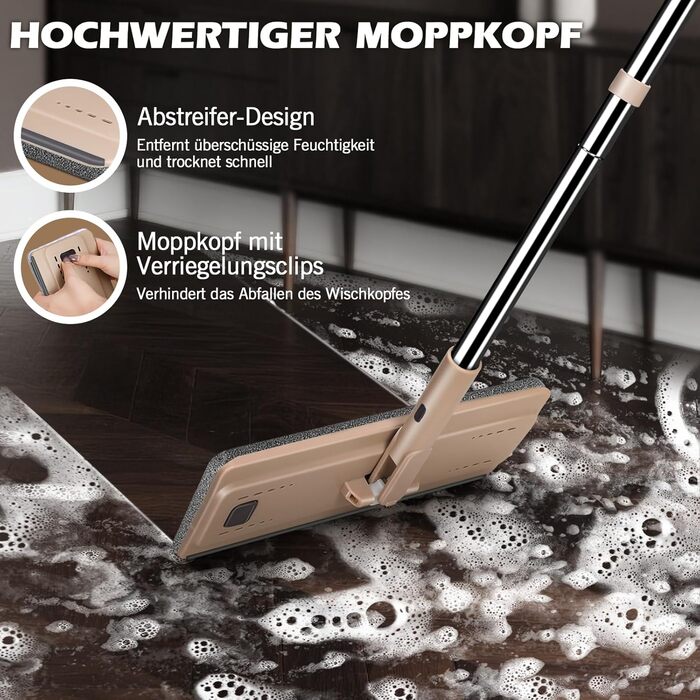 Набір швабри з відром 140 см коричневий MASTERTOP