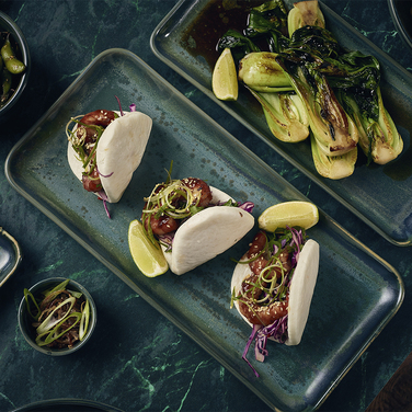 Блюдо прямоугольное 36*16.5 см, зеленое, Terra Porcelain Aqua Green, GenWare