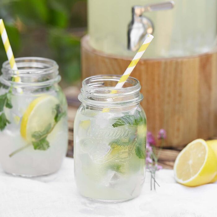 З краном і підставкою з нержавіючої сталі в дубі, диспенсер для лимонаду, вінтажна дизайнерська банка Мейсона (диспенсер для напоїв 5 л)