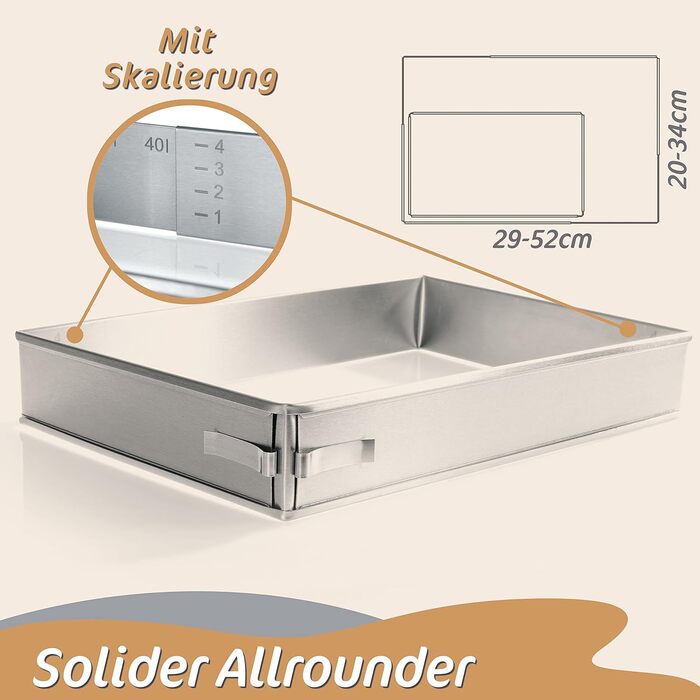 Форма для выпечки прямоугольная 34 х 52 х 5 см регулируемая 4smile