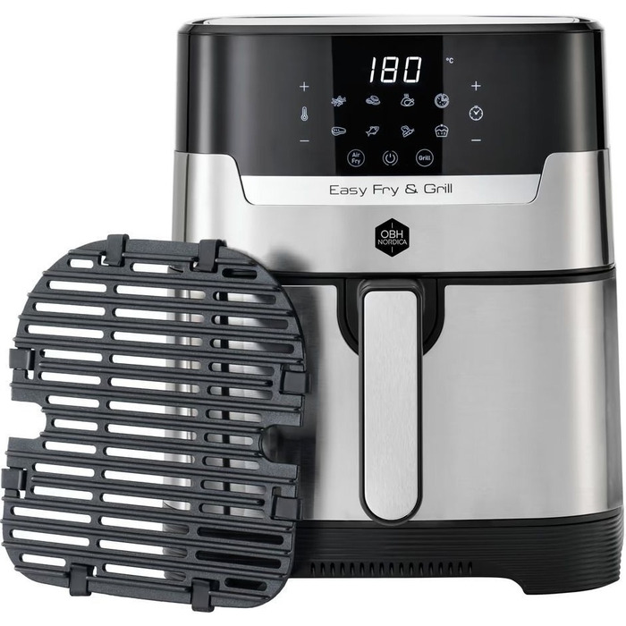 Tefal Мультипіч OBH Nordica EasyFry&Grill, 1550Вт, чаша-4.2л, сенсорне керув., від 40°C до 200°C, пластик, чорно-сірий