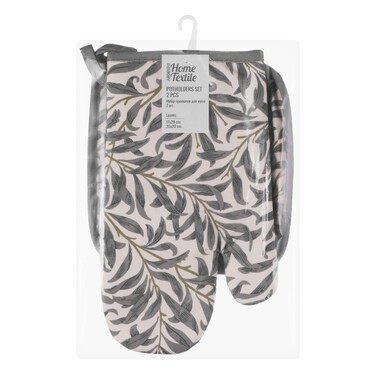 ARDESTO Набір прихваток для кухні Leaves 17х28см, 20х20см, 90% поліестер, 10% бавовна