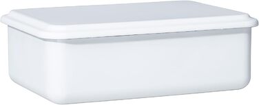 Контейнер для зберігання з кришкою, 23x15x7см, емаль, дизайн SERVE STORE, ШАВЛІЯ ЗЕЛЕНА, вага 0,63 кг, LBH 23,4 x 15,7 x 7 см (білий), 0417-126