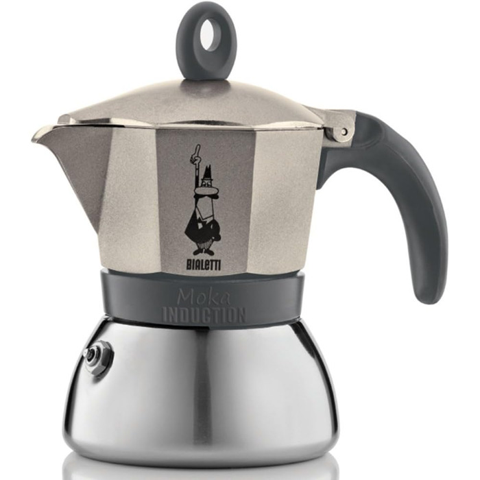Мока-пот, підходить для всіх плит, еспресо (150 мл), (3 чашки, Moka Induction, світло-золотистий (шампанське))