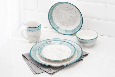 Тарілка десертна Ardesto Siena, 19см, порцеляна, біло-блакитний