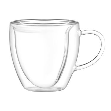 ARDESTO Набор чашек с ручками и двойными стенками, 330мл, 2шт, боросиликатное стекло, прозрачное
