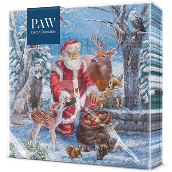 Серветки 3-шарові (33 x 33 см) I 20 шт. I Різнокольорові паперові серветки, ідеальні для різдвяного столу I Серветки - Різдво, зима, зірки, сніг, сніговики I (Подарунки від Санти)