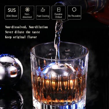 Кубиків льоду з нержавіючої сталі для віскі 2 шт SAICOOS