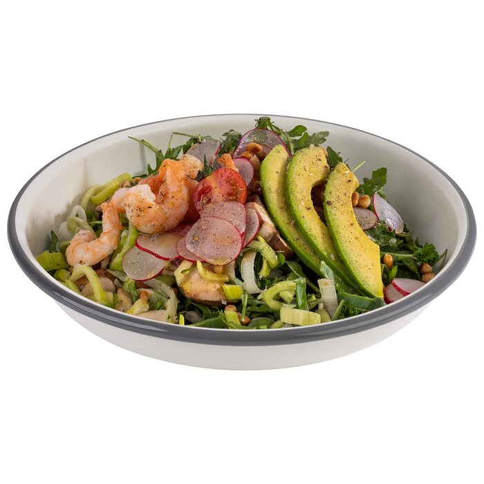 Набор из 2 глубоких эмалированных тарелок Ø 22 см, кремово-белый с серым ободком Emaille APS