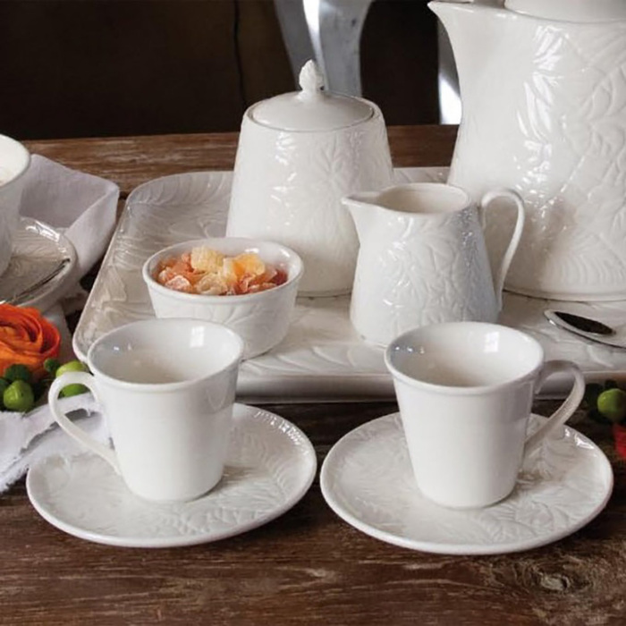 Чашка для кави з блюдцем La Porcellana Bianca BOSCO, порцеляна, 80 мл