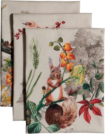 Набір з 3 багатоцільових кухонних рушників Maison d&39 Hermine Сільське Різдво зі 100 бавовни Барні рушники День подяки/Різдво (50 см x 70 см) (12 - Recolte)