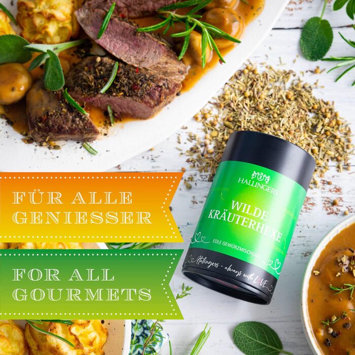 Класичний набір спецій Hallingers - 1 - Подарунковий набір спецій ручної роботи, 12 спецій з усього світу (Набір) - Літній подарунок та ідеальний подарунок для барбекю Подарунок для нової домівки &quotВітання та дружба&quot Класичні спеції., 12 спецій (73