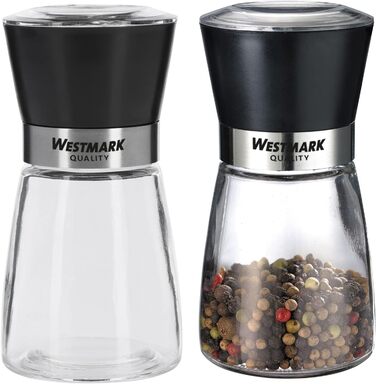 Дисплей Westmark, Вміст 6 дозаторів, Ємність 190 мл кожен, Скло/нержавіюча сталь/пластик, Прозорий/Чорний/Сріблястий, 63592611 (Подрібнювач спецій, 2 шт., Чорний)