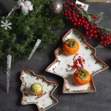 Блюдо Fissman NEW YEAR 19,5х16,5 см фарфор у формі ялинки (13816)