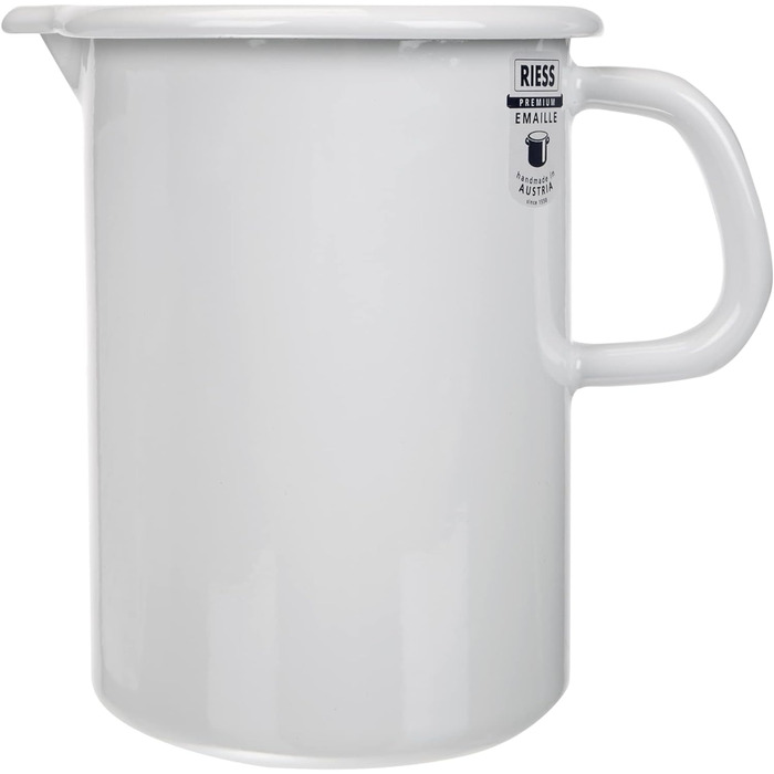 Розмір кухні 1 л, класична-біла, діаметр 10 см, висота 14,8 см, ємність 1 літр, емаль, біла, індукційна, 0338-033