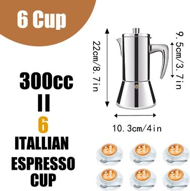 Кофеварка эспрессо 300 мл на 6 чашек DITOSH