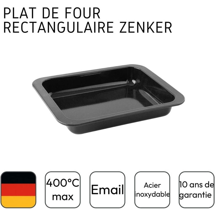 Форма для запікання в духовці прямокутна 33 x 5 x 25 см, чорна Zenker