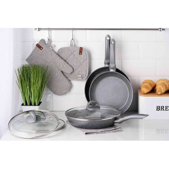 ARDESTO Сковорода з кришкою Gemini Gourmet Vasto, 28см, алюміній, сірий