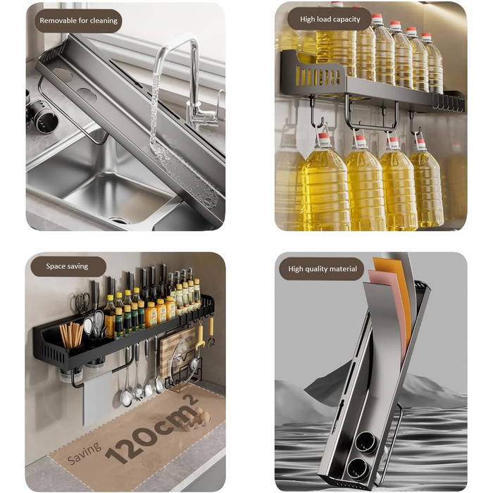 Настінний органайзер для кухонного приладдя 40 см RXRENXIA