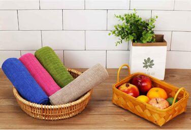 Набір з 8 кухонних рушників з мікрофібри, мяких, суперабсорбуючих і безворсових кухонних рушників, 45 x 65 см (рожевий)