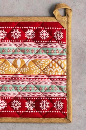 Рукавички для духовки Maison d&39 Hermine, підставки для каструль, 100 бавовна, термостійкі кухонні рукавички, рукавички для духовки (19 см x 33 см) та підставки для каструль (20 см x 20 см) для приготування їжі, Morzine - рукавички для духовки на День по