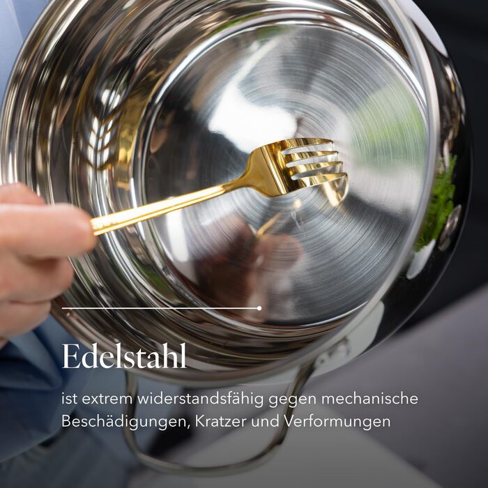 Набір посуду FLORINA 4 предмети Нержавіюча сталь 18/0 Кришка із загартованого скла Для індукційних, газових, електричних та керамічних варильних поверхонь Можна мити в посудомийній машині Високоякісний набір посуду для будь-якої кухні (8 предметів, каштан