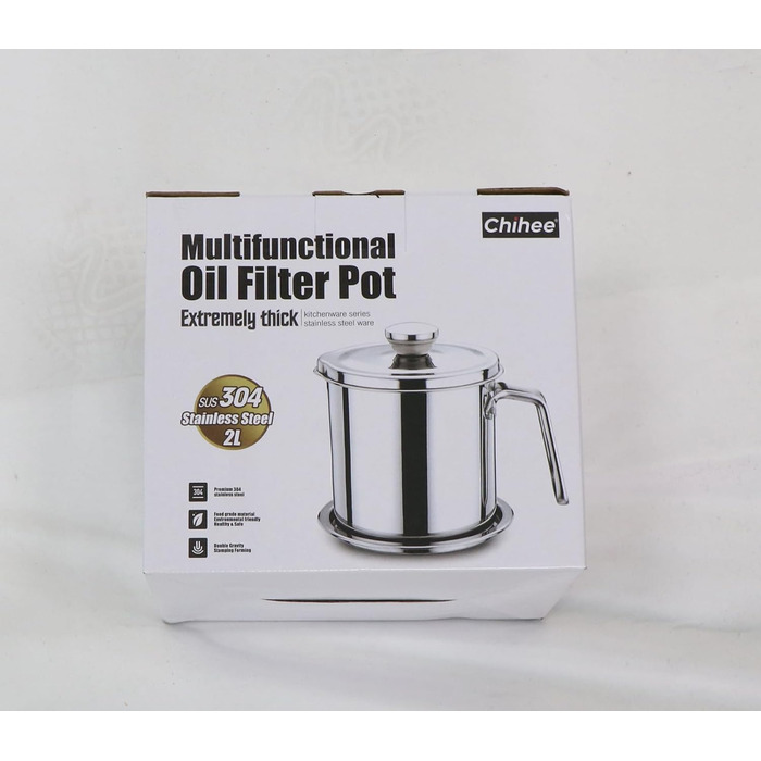 Сепаратор для відділення жиру 2 л, сріблястий Chihee