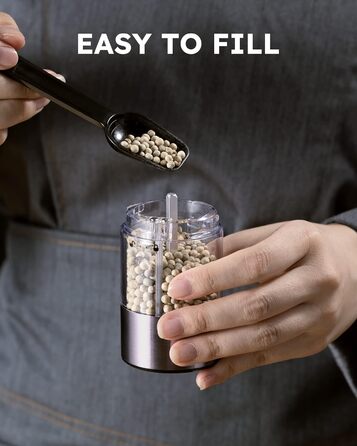 Млин для солі та перцю електричний з підзарядкою від USB, набір 2 предмети, металік FORLIM