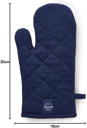 Рукавички для духовки та мікрохвильової печі Encasa Homes Extra Long (2 шт.) для кухні - Силіконові сріблясті, термостійкі - Захищають руки від гарячого обладнання - (18 x 30 см, шотландсько-блакитні)