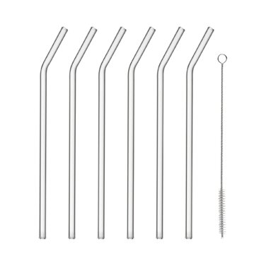 Набір скляних соломинок для пиття зі щіткою 23 см, 7 предметів Sala Blomus