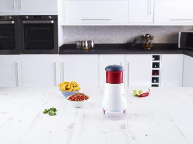 Класична овочерізка Zyliss E910012 Zig Zig, пластик/нержавіюча сталь, білий/червоний, цибулярізка, овочерізка, універсальний подрібнювач, можна мити в посудомийній машині, гарантія 5 років (подрібнювач овочів)